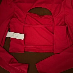 Red Long Sleeve Top
